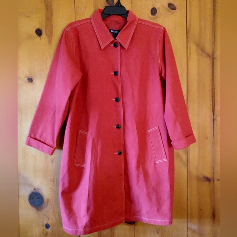 NWOT Denim&Co Denim Trenchcoat with Cuffed Sleeves